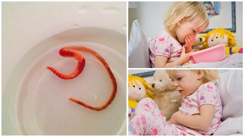 Worms in a child's body